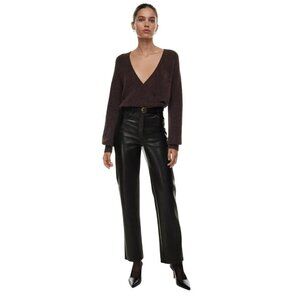 Aritizia Wilfred The Melina High-Waisted Black Vegan Leather Pant Size 00
